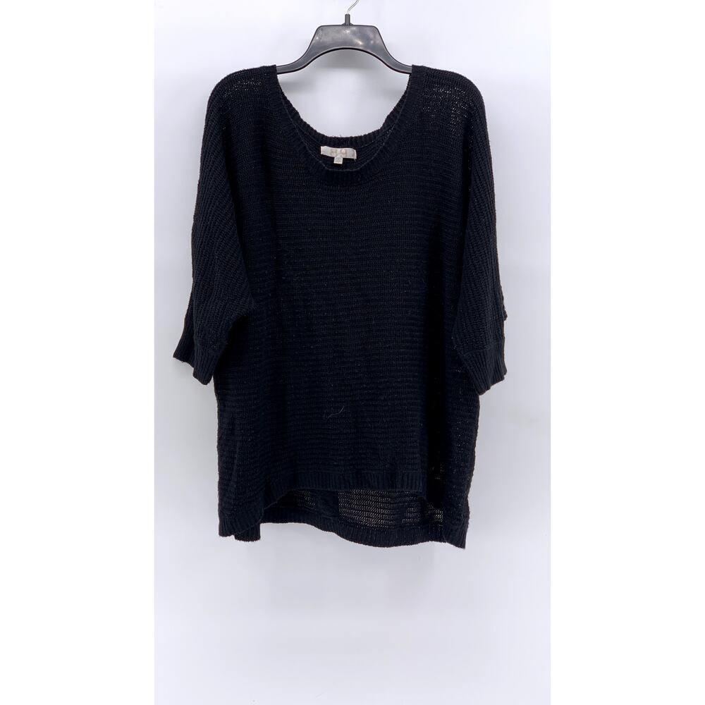 LA VIE 89 Women's Plus Black Knit Back Button Sweater SZ 2X